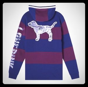 Pink Navy & Maroon Large Sequin Quarter zip